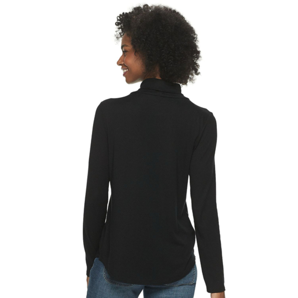 Women's Sonoma Goods For Life Everyday Turtleneck Classic Black Size XL